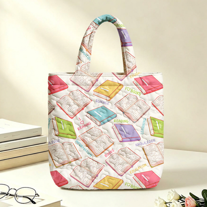 Pagewings Bookish Vibe Quilted Tote Bag