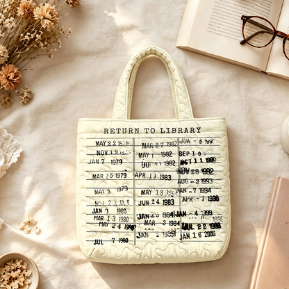Pagewings Return to Library Quilted Tote Bag
