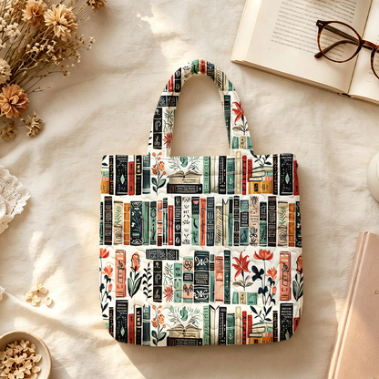 Pagewings Bookish Vibe Quilted Tote Bag