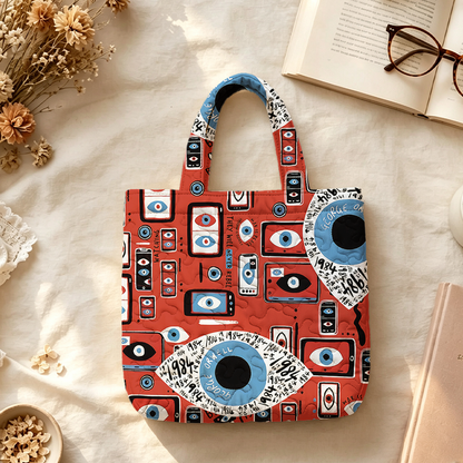 Pagewings Dystopian Book Lovers Quilted Tote Bag