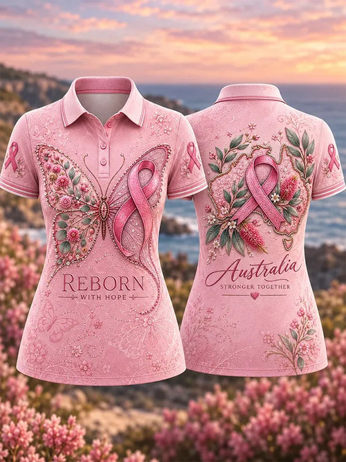 Women's Breast Cancer Awareness Culture In Australia Polo T-Shirt