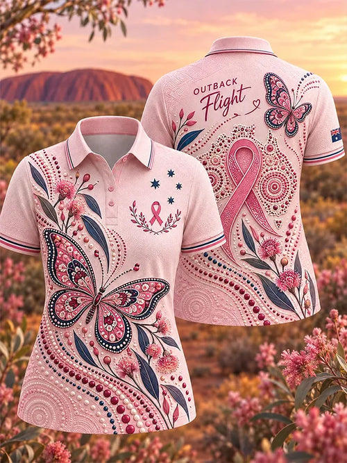 Women's Breast Cancer Awareness Culture In Australia Polo T-Shirt